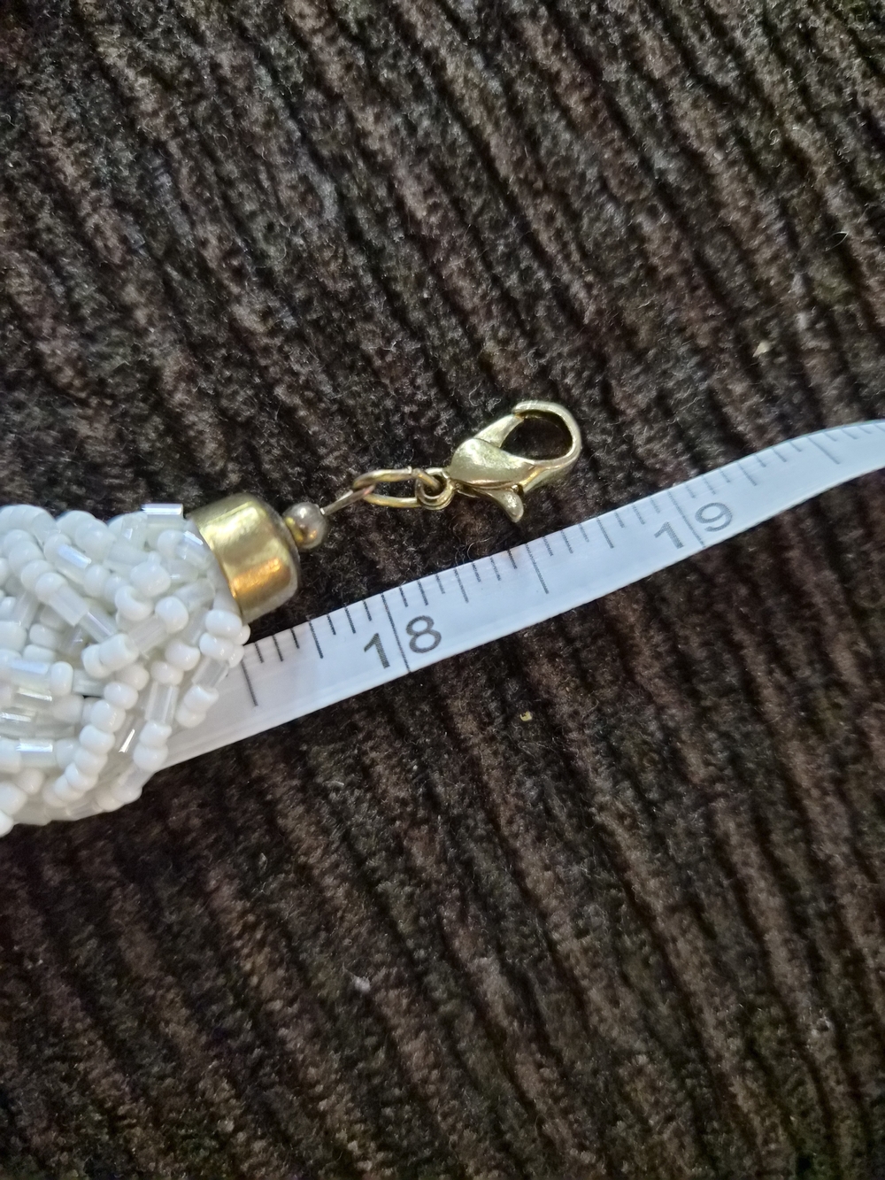 White Beaded Braided Collar Necklace - Picture 7 of 9